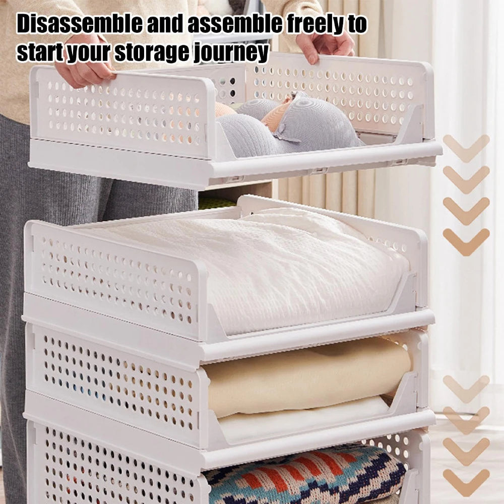 Clothing Storage Drawer, Large-capacity Foldable Storage Basket, Storage Box, Household Clothing Storage Drawer, Storage Shelf