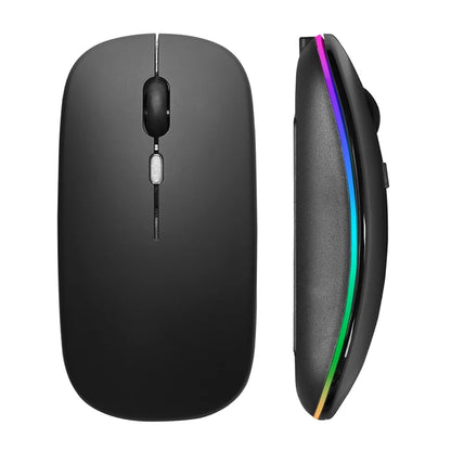 Wireless Mouse 2.4GHz Bluetooth Rechargeable Mouse Quiet Ergonomic Gaming Mouse With USB Backlight 1600DPI Mouse For PC Laptops