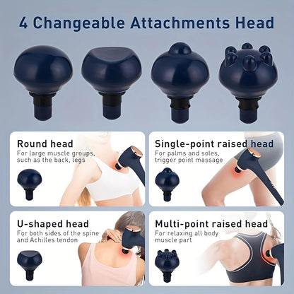 Handheld back massager, suitable for shoulder, foot, leg, calf, and body massagers, rechargeable, electric massager, men's and w