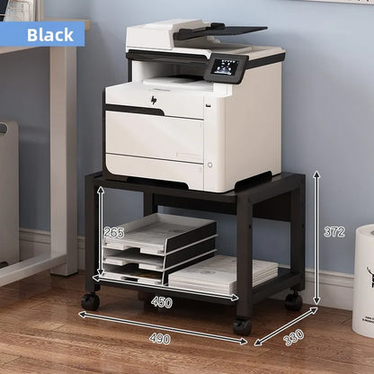 Low Profile Floor Mounted Office Desktop under Desk Printer Copier Storage Ra Home Use Mobile Organization elf