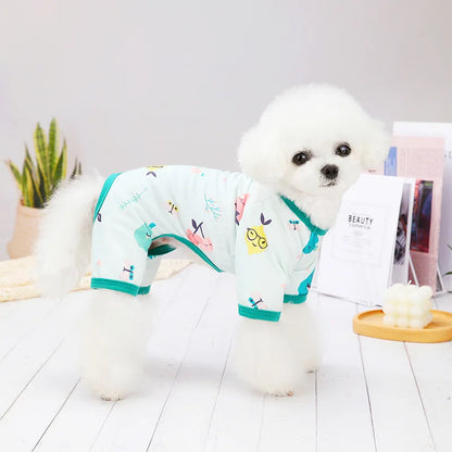 Cute Small Dogs Pajamas For Pet Dogs Cat Clothes Puppy Jumpsuit For Dog Coat For Chihuahua Pomeranian Dogs Print Clothing Shirt