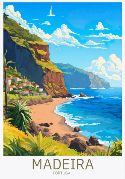 Denmark Portugal Holland Travel Poster Copenhagen Madeira Porto Canvas Painting Wall Art HD Picture for Living Room Home Decor