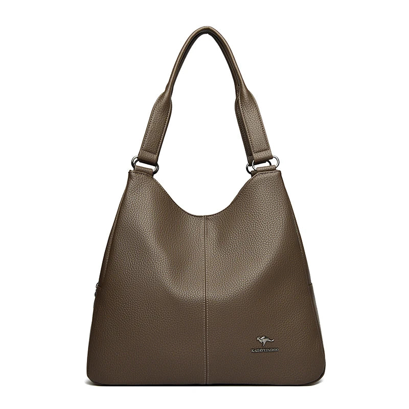 Top-handle Hobo Bag Leather Women Handbags Female Leisure Shoulder Bags Fashion Purses Vintage Bolsas Large Capacity Tote Bag