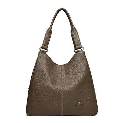 Top-handle Hobo Bag Leather Women Handbags Female Leisure Shoulder Bags Fashion Purses Vintage Bolsas Large Capacity Tote Bag