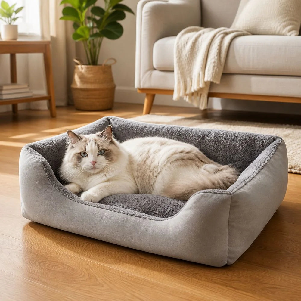 Comfortable Short Cat Bed Warm Comfort Cozy Sleeping Surface Pet Cushion Bed Soft Texture Pet Sleeping Mat Cats Kittens