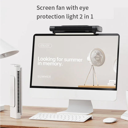 2026 Upgraded Portable Air Conditioner USB Charger Adjustable Office Computer Screen Mounted Electric Fan Desktop Tower F