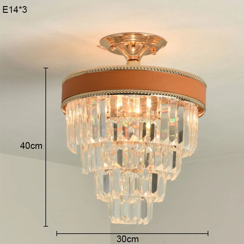 Light Luxury Crystal Small Chandelier Aisle Lamp Corridor Entrance Entrance Foyer Modern Minimalist Balcony Stairwell Lighting