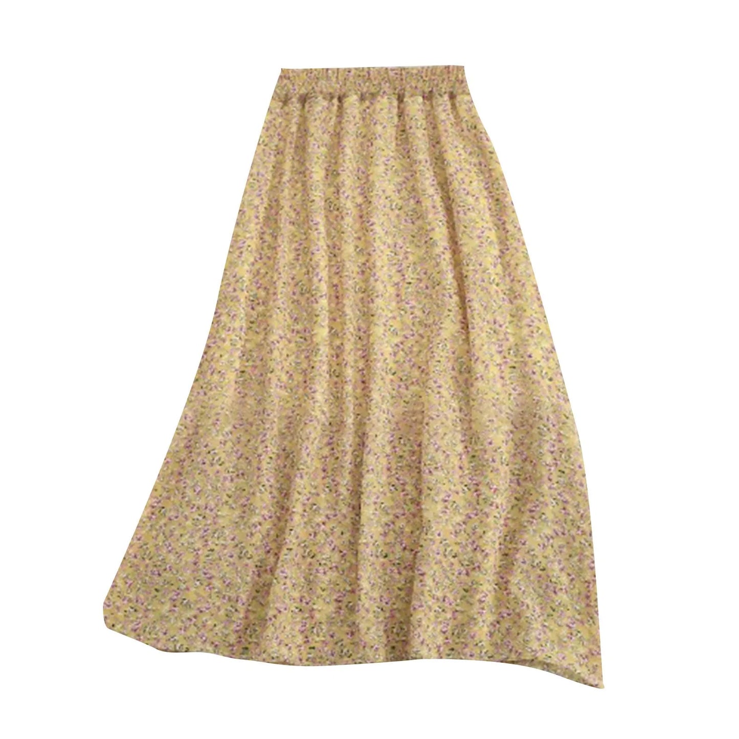 Women's Fashion And All-match Spring And Summer Casual Retro Temperament Floral Printed Skirt Falda Larga Elegante Para Mujer