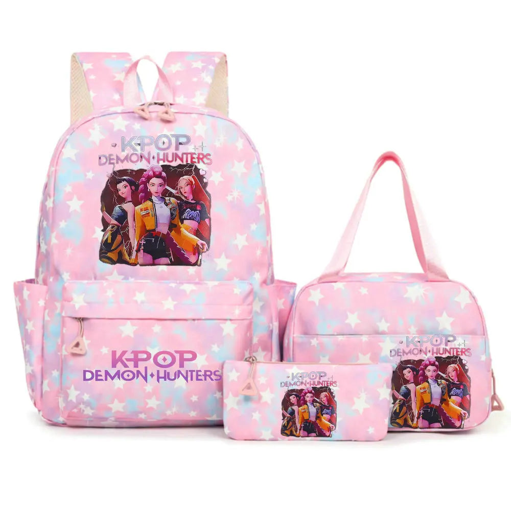 KPop Demon Hunters Backpacks Campus Student School Bags for Teen Men Women Tote Bag Clutch Pocket Nylon Backpacks Travel
