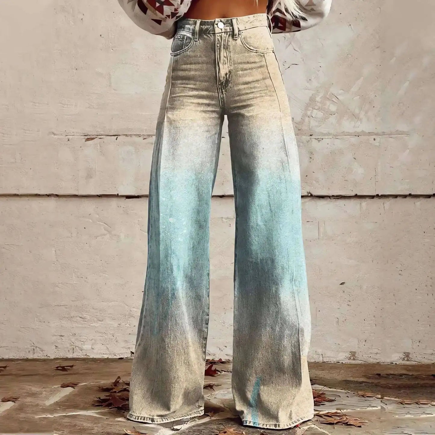 2025 Retro 3D Printing Fashion High Waist Pants High Street Loose Wide Leg Pants for Women Harajuku Trousers Spring Summer