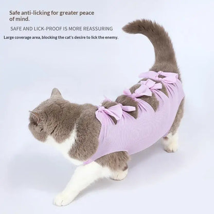 Pet Neutering Suit Cat Postoperative Recovery Anti Licking Clothing Adjustable Cat Wound Protective Clothes Pet Supplies