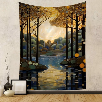 Gustav Klimt Flower Garden Sunflowers Cartoon Tapestry Art Science Fiction Room Home Decor Art Home Decor