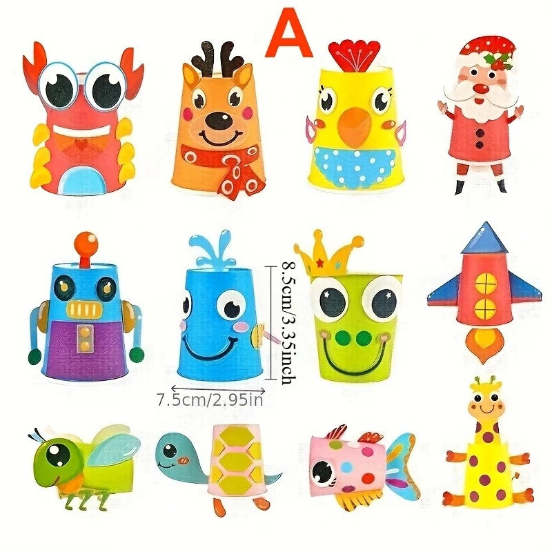 Animal Craft DIY Kit, Educational Arts & Crafts Set, Includes Stickers, Perfect Gift, Enhances Fine Motor Skills, Craft Supplies