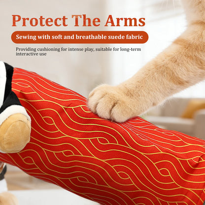 Karate Kitty Puppet Interactive Cat Wrestling Glove with Full Coverage Arm Protection Design Soft Kitten Toy Puppet Pet Supplies