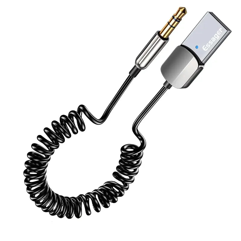 Essager Bluetooth Audio Receiver Dongle USB To 3.5mm Jack Car Audio Aux Bluetooth 5.0 Handsfree Kit For Car Receiver BT Transmit