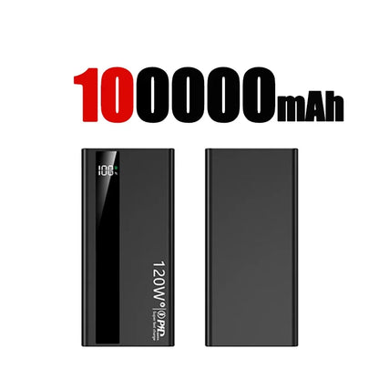 Lenovo 120W Fast Charging Large Capacity 200000mAh 2027 Digital Display Power Bank Outdoor Power Supply for Huawei iPhone