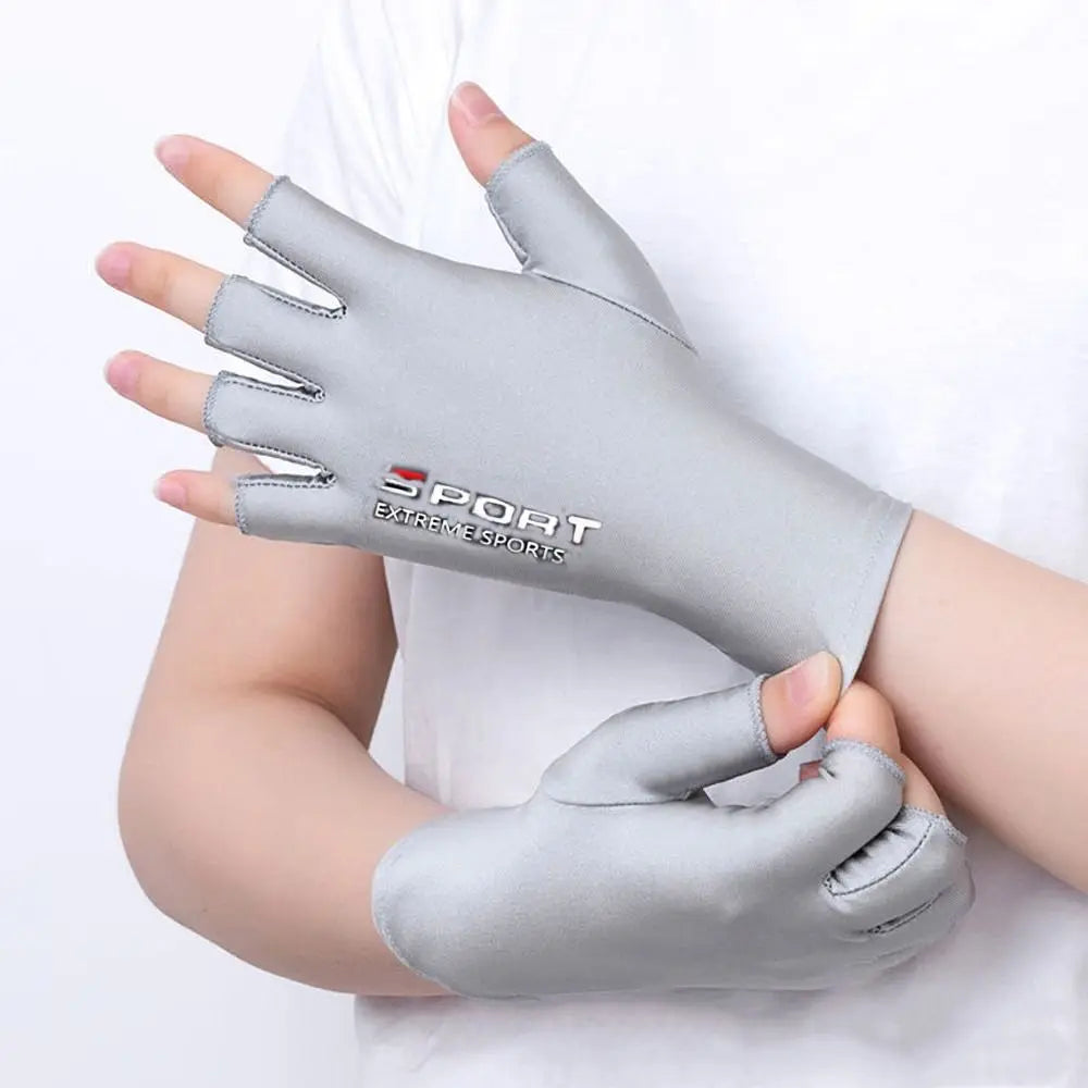 Sun Protection Gloves Half Finger Gloves Ice Silk Screen Gloves Men Fishing Gloves Women Gloves Summer Sunscreen Gloves