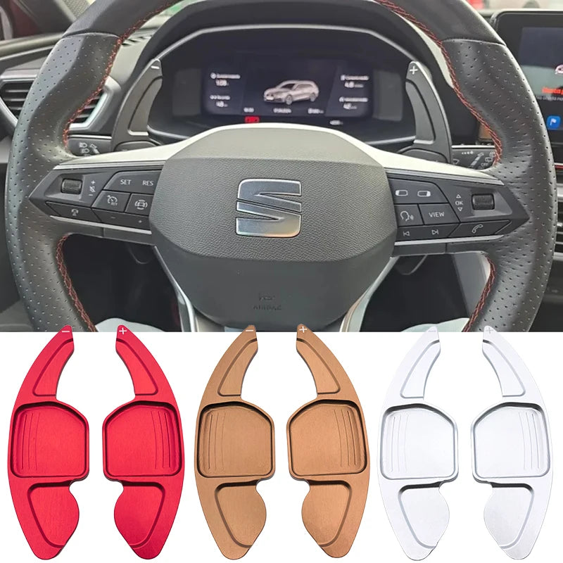 Paddle Shifter for Seat Alhambra Ateca Leon4 5F FR Cupra Car Steering Wheel Paddles Extend DSG Stickers for Seat Leon 2021 Mk4