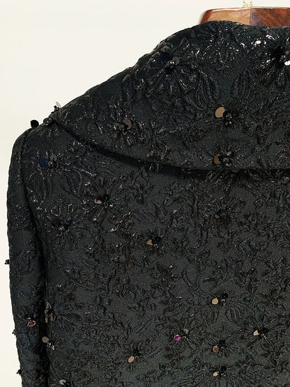 HIGH STREET Newest 2026 Runway Designer Jacket Women's Beaded Floral Jacquard Trimmed Jacket