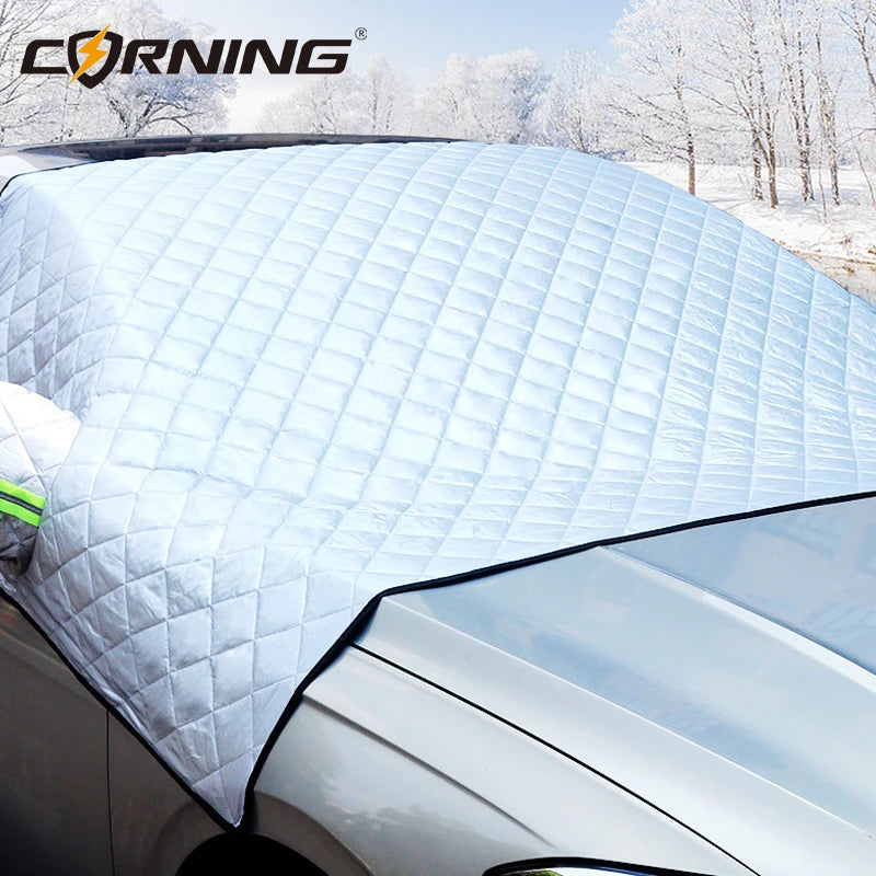 Car Windshield Cover Front Windscreen Sunshade Half Cover Car Exterior Snow Shield Cover Vehicles Protective Shade for Sedan SUV