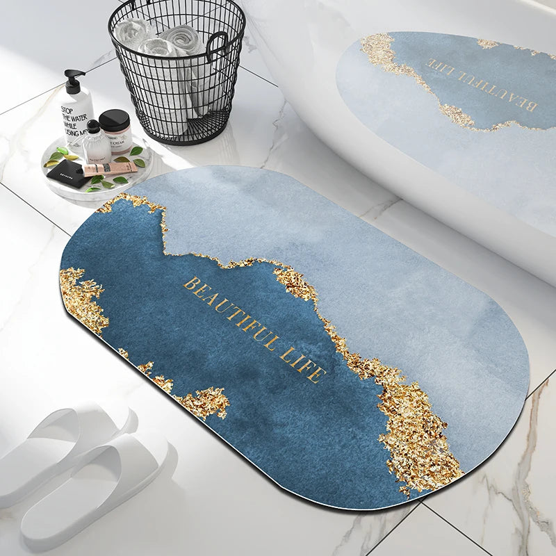 Soft Bathroom Mat Diatomaceous Earth Floor Mats Bathroom Rugs Super Absorbent Toilet Carpet Door Bath Foot Mats Non-slip Shower
