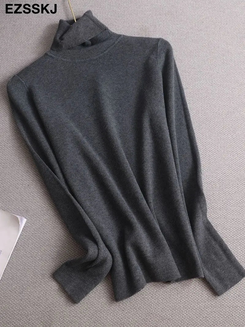 Basic Turtleneck Slim Cashmere Sweater Pullover Women Autumn winter thick warm Sweater For women Female Chic Jumpers top