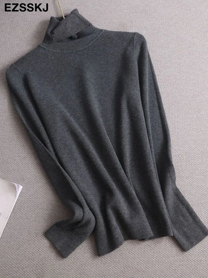 Basic Turtleneck Slim Cashmere Sweater Pullover Women Autumn winter thick warm Sweater For women Female Chic Jumpers top