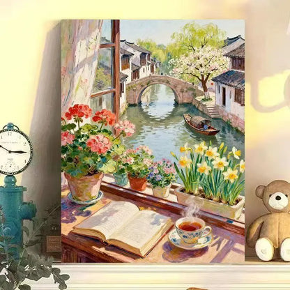  DIY Oil Painting By Number Ancient scenery Landscape  Paint By Number Oil Handpainted Acrylic Unique Gift Wall Art Home Decor