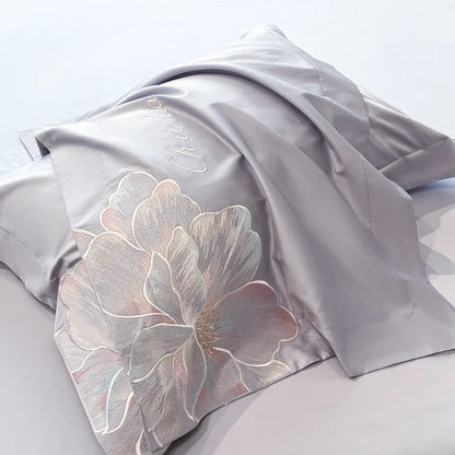 High-end Light Luxury Class A Long-staple Pure Cotton Floral Embroidery Quilt Cover Soft Bare Bed Line Comforter Bedding Sets