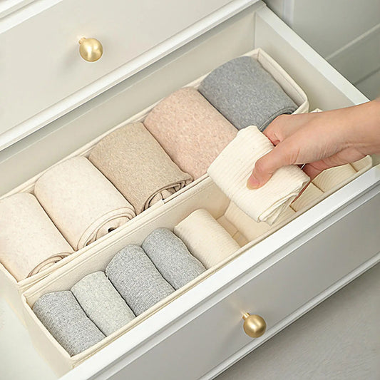Long Storage Container Bin Stackable Space-Saving Fabric Storage Bins Efficient Storage Sock Underwear Organizer for Socks