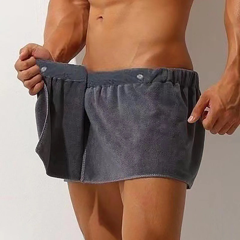 Men's Bath Towel Absorbent Towel Sexy Beach Skirt Anti-Light Wearable Bath Mini Skirt Towel Swimming Trunks Home Towel Skirt