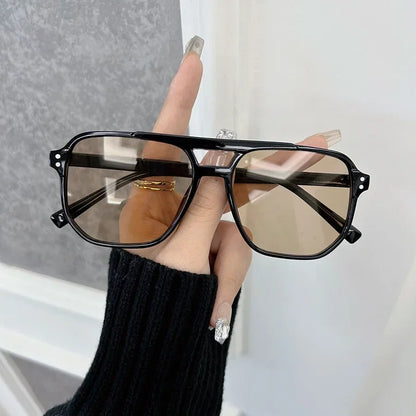 Elegant Square Sunglasses Women Men Casual Sun Glasses Female Male Fashion Mirror Vintage Outdoors Shades Oculos De Sol
