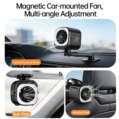 Portable Fan USB Rechargeable 3000mAh 15000RPM High Speed Brushless Motor 6-in-1 Mini Fan with Magnetic Base for Travel Stroller
