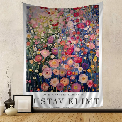 Gustav Klimt Flower Garden Sunflowers Cartoon Tapestry Art Science Fiction Room Home Decor Art Home Decor