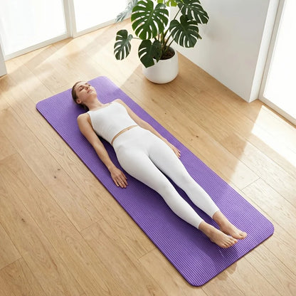 2 Pcs Yoga Mat with Strap Set, High Quality Thick Cushioning for Joint Protection, Non Slip Textured Surface for Stability