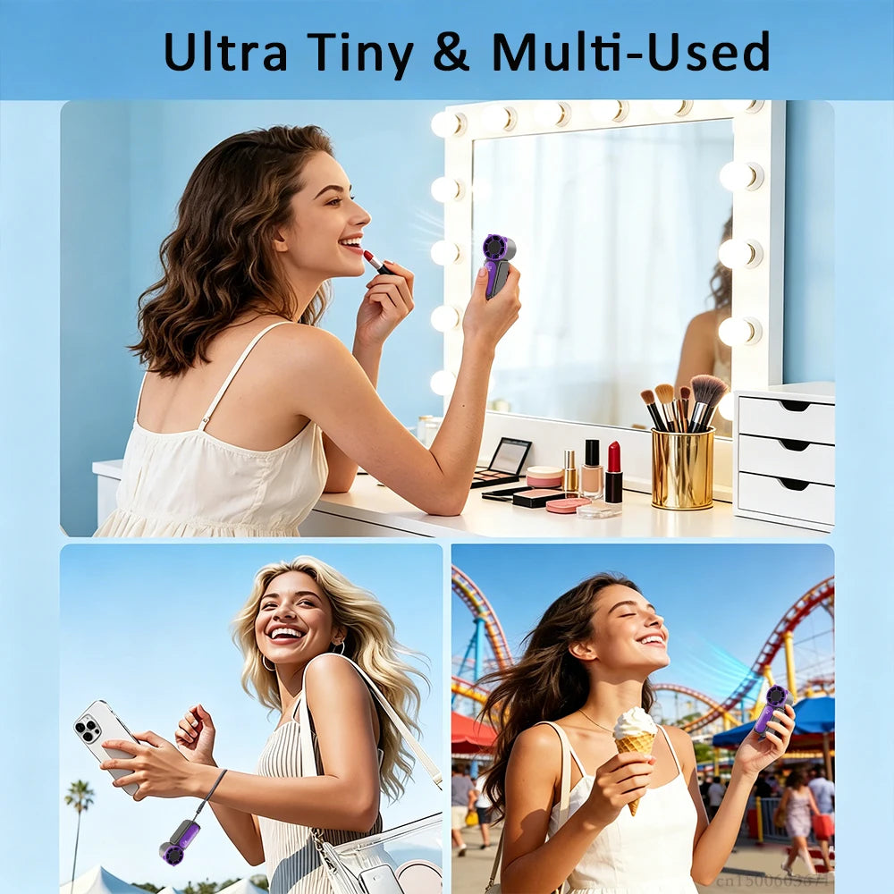 Portable Handheld Fan Mini Perosonal Hand Fan USB Rechargeable Outdoor Travel Hand Fan Digital Display Pocket Fan 100Gear