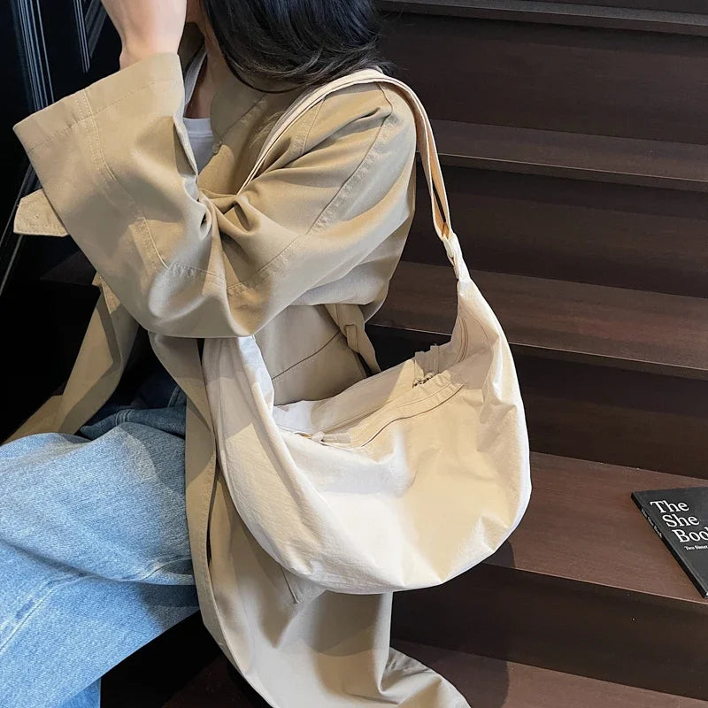 Simple Casual Solid Large Capacity Crossbody Bags for Women 2026 High Quality Fashionable Portable Fresh Versatile Shoulder Bags
