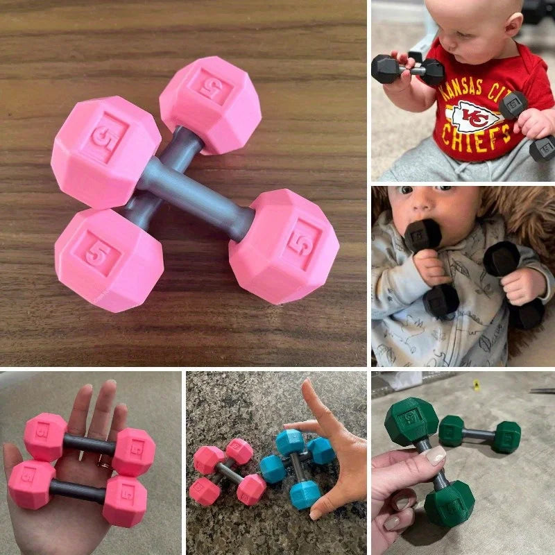 2 Pcs/set Toy Dumbbells Innovative Miniature Plastic Baby Dumbbell Set - Creative Toys for Toddlers