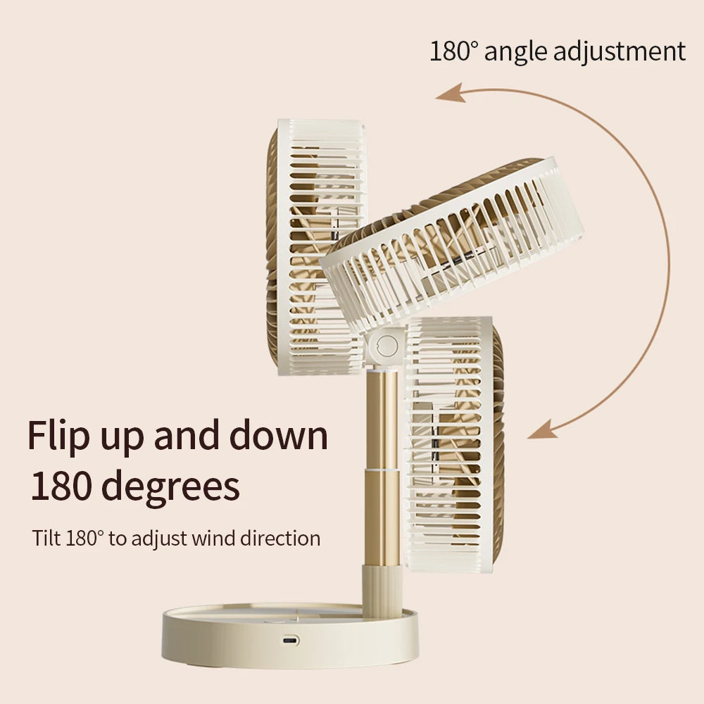 USB Foldable Portable Fan with 8inch 4 Speeds ＆ Timing, Battery Operated Mini Floor Fan for Bedroom, Indoor or Outdoor,Table Fan