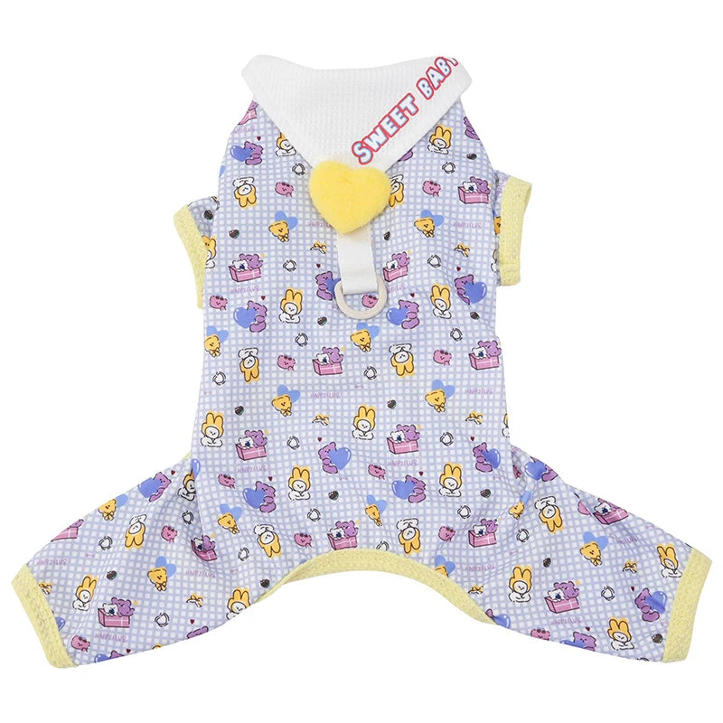 Pet Clothing Cartoon Animals Hearts Small Dogs Four Legged Clothes 2026 Spring Summer Thin Dog Home Clothes