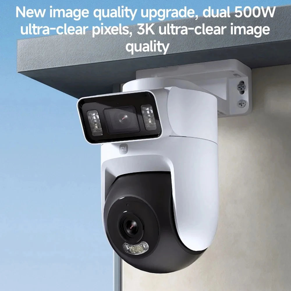 New Xiaomi Outdoor Camera 4 Dual Lens 5MP 3K HD Dual View Monitoring Panoramic Closeup Tracking IP66 Weatherproof AntiTheft CN