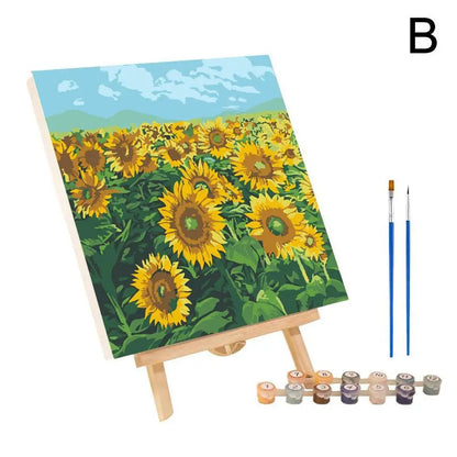 Frame Painting By Numbers Kit Abstract Sunset Landscape Modern Drawing Coloring DIY Painting By Numbers Acrylic Paint Home Decor