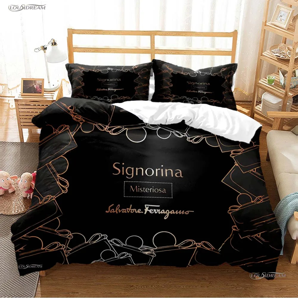 Fshion Luxury Brand Casal All Season Duvet Cover Comforter Bedding Set Soft Quilt Cover and Pillowcases Single/Double/Queen/King