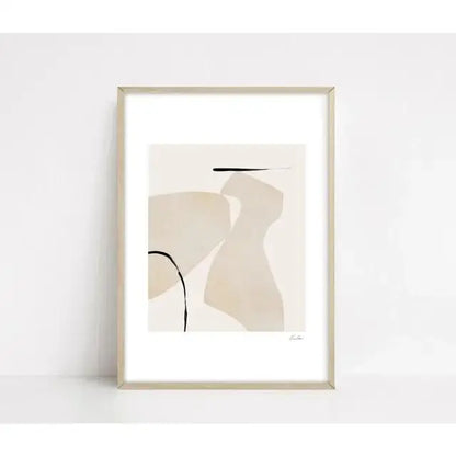 Modern Abstract Beige and White Canvas Painting  Scandinavian Neutral Wall Art Print for Home Decor  Art Gallery Poster