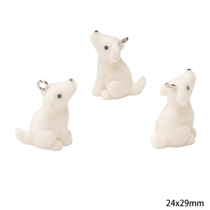 1Pcs 3D Flocking Resin Charms Cartoon Animal Pendant for Necklace Earrings Keychain Making DIY Jewelry Accessories Wholesale
