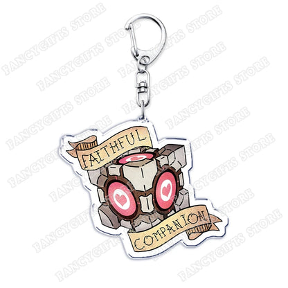Popular Video Game Keychains for Accessories Bag Glados Aperture Laboratories Science Keyrings Jewelry Gamer Fans Gaming Gifts