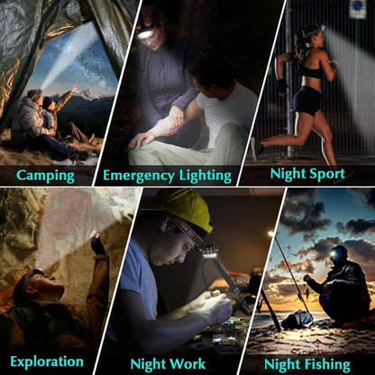 LED USB Rechargeable Headlamp High Lumen Bright Head Lamp With 5/8 LED Headlight IPX4 Waterproof Head Flashlight Camping Light