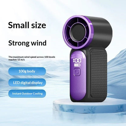 Portable Fan Convenient Creative Mini Fan Pocket Hand-held Fans Lightweight Suitable for Travel Camping Outdoors USBRechargeable
