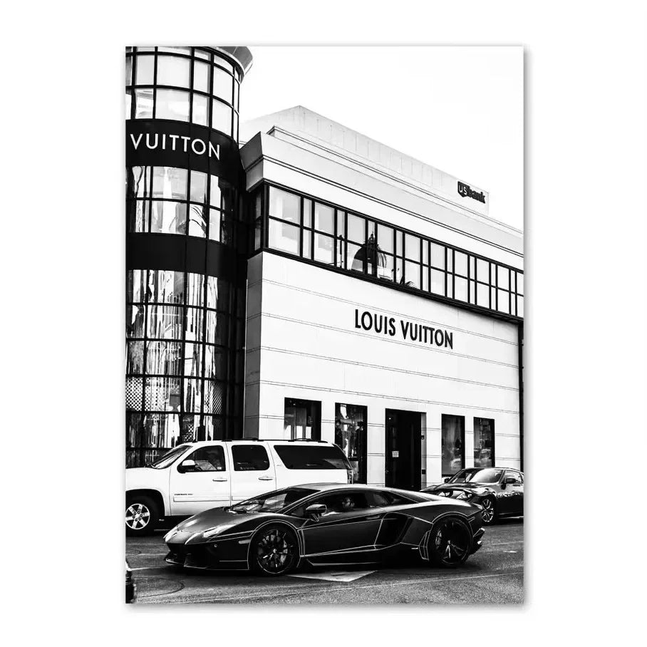 Canvas Painting Nordic Luxury Shop Race Car Paris Champs Elysees Art Posters And Prints Wall Pictures For Living Room Decor