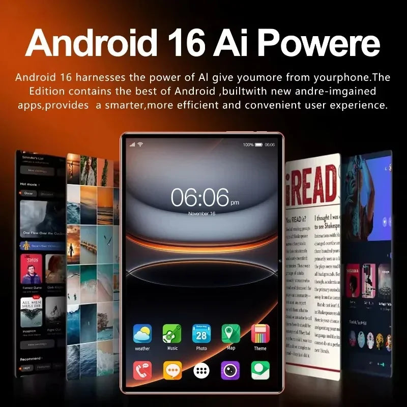 2026 Pad 17 Pro Max Tablet PC 11 Inch 24GB 2T Android16 Snapdrago 8gen3 5G Dual SIM Call WIFI 20000mAh Tablet Face Recognition